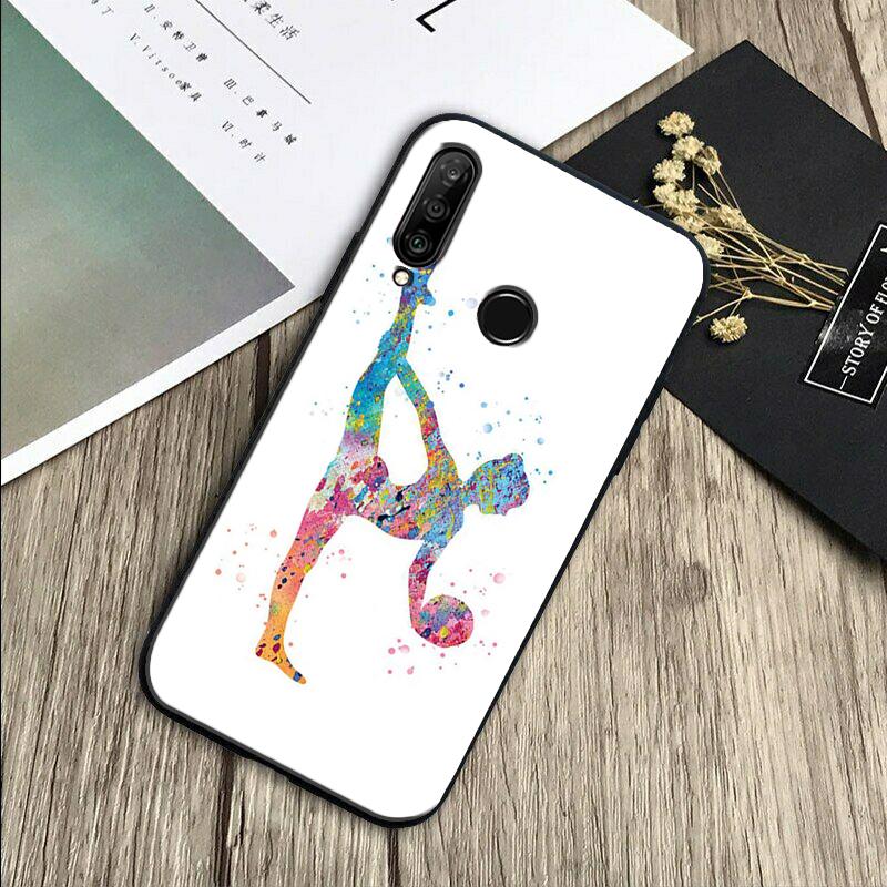 Gymnastics Watercolor Printing For Huawei Nova Y91 Y90 Y60 Y70 Y61 Y72 Y73 3i 7i 8i 11 12i 9 10 SE P20 P30 Pro P40 Lite Case