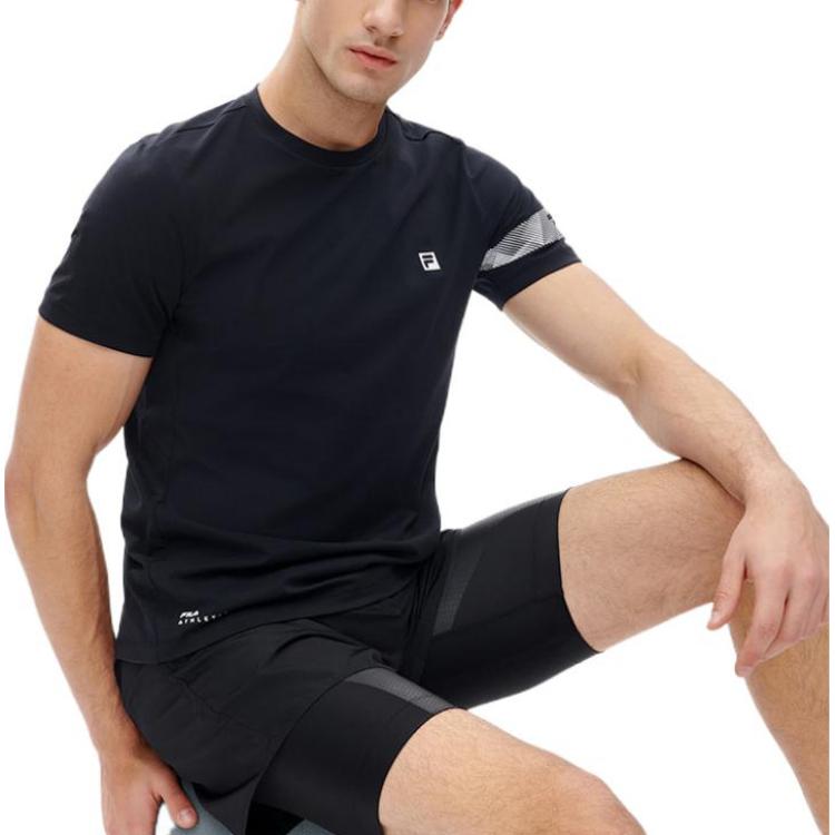 FILA T Shirts Men's Black Crew Neck Moderate Straight Fit A11M221118F-BK
