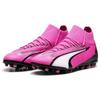 Puma Ultra Pro Round Toe Comfortable MG (Rubber Short Studs) Mid-Top Soccer Shoes Men Soccer Shoes Pink Black White 107752-01