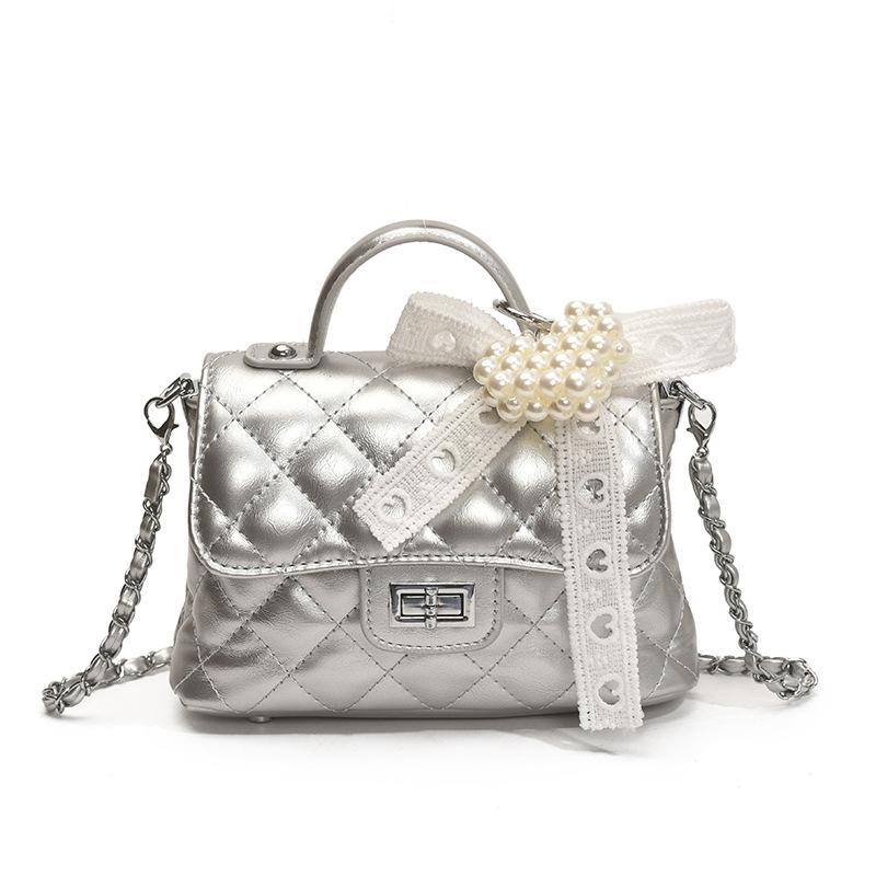 Fashion Rhombus Chain Embroidered Thread Bag Women's New Shoulder Crossbody Temperament Commuter Hand Carry Small Square Bag Tide