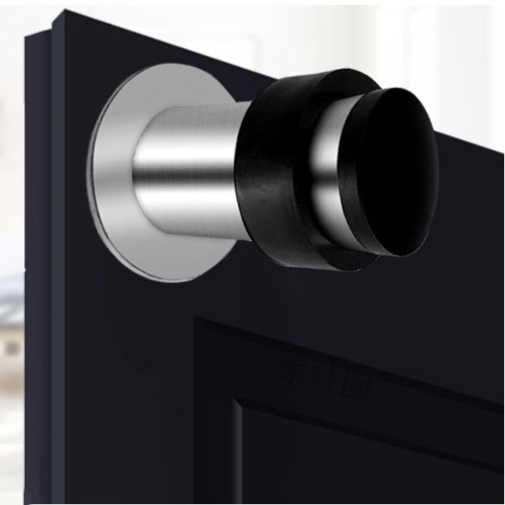 Rubber Door Protective Pad Stainless Steel Anti-collision Door Holder  Floor Door Stop