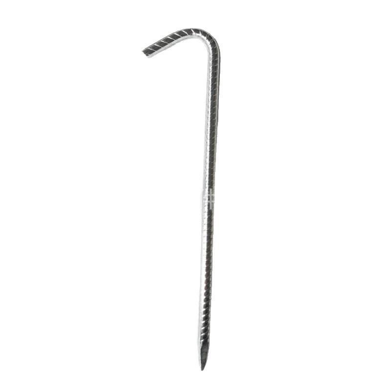 Hot-Dip Galvanized J-Type U-Type Rebar Tent Stakes - M8 M10 M12 Threads, Colorful Zinc Coating for Camping Tarps