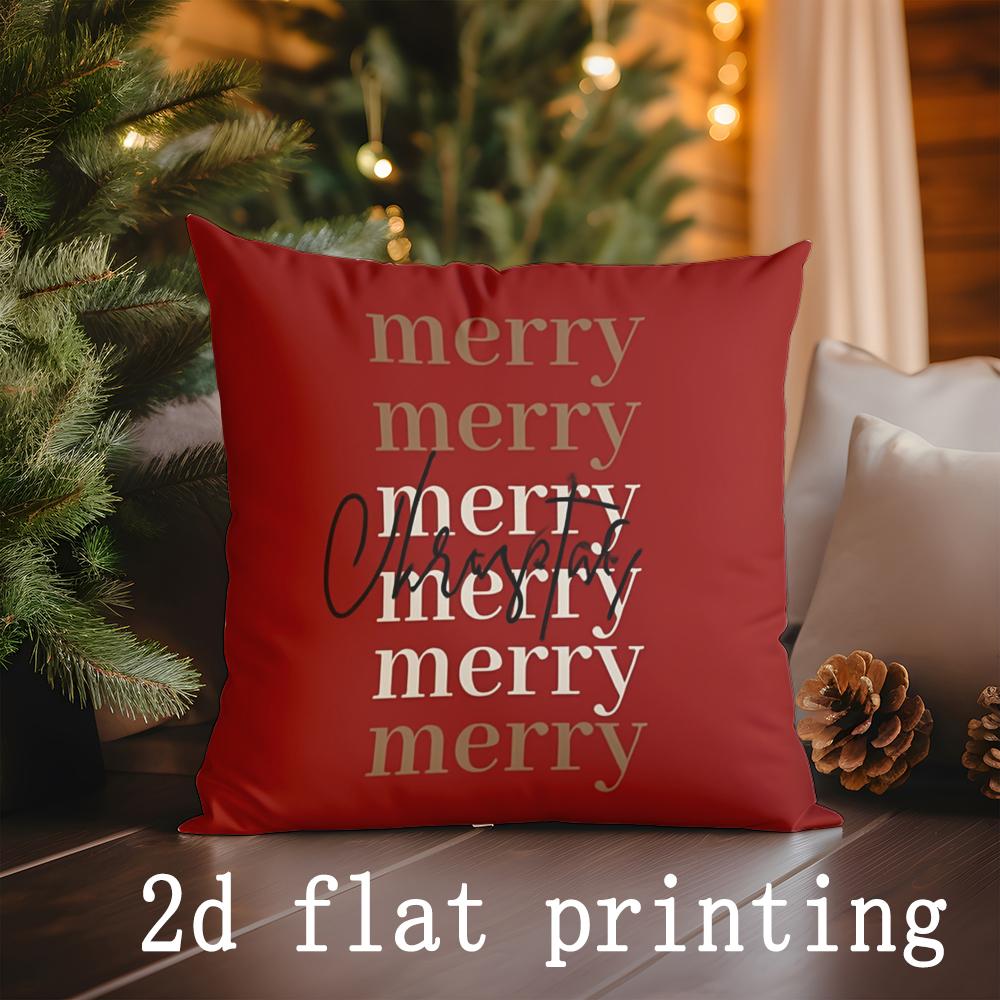 

Home Decor Christmas-themed Joyful Pillow Covers for Home Pattern Cushion Cover Suitable for Sofa Bedroom Car Pillow Cover 45x45cm