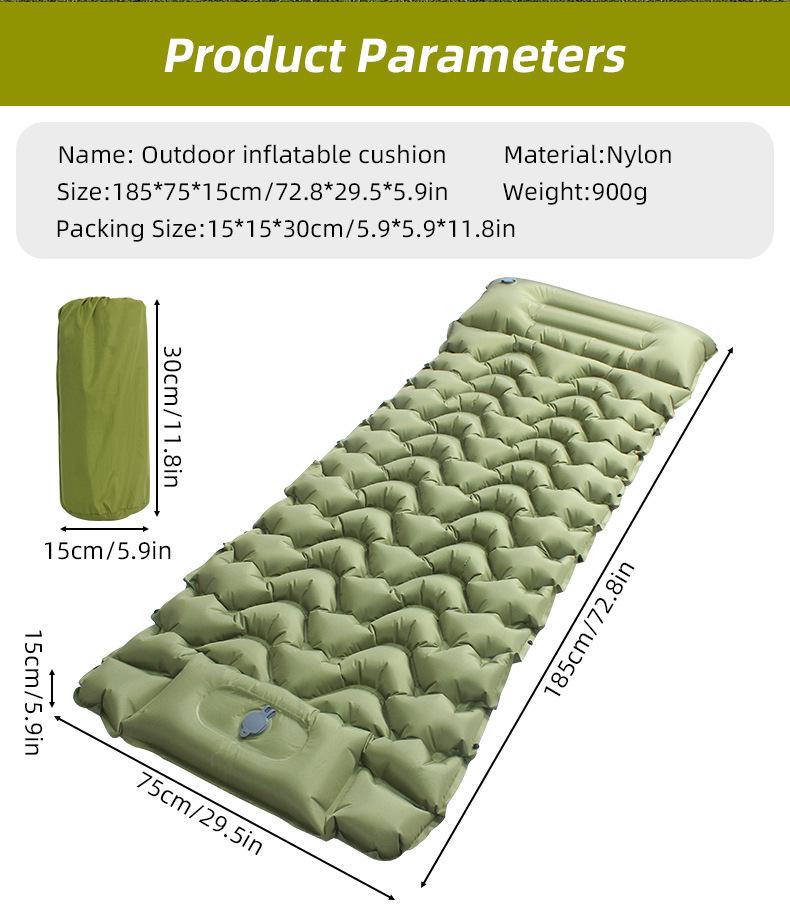 Portable Wide Inflatable Camping Mattress and Cushion