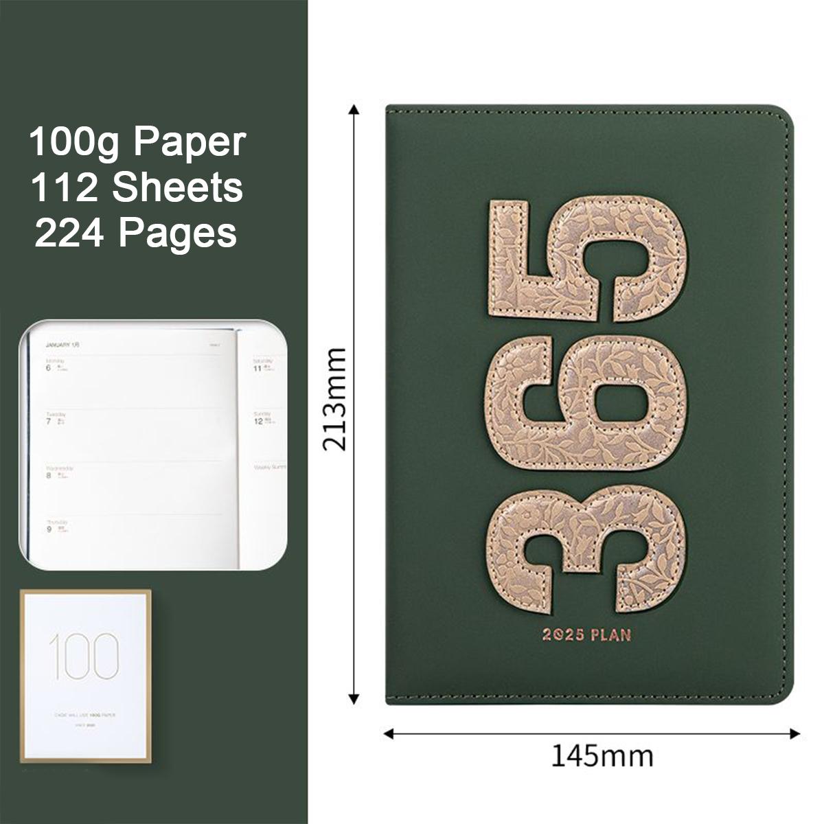 

Высококачественная кожа А5, деловой план на 2025 год, ежедневник для студентов, дневник учета на 365 дней, блокнот, памятка, 112 листов, 224 страницы A5