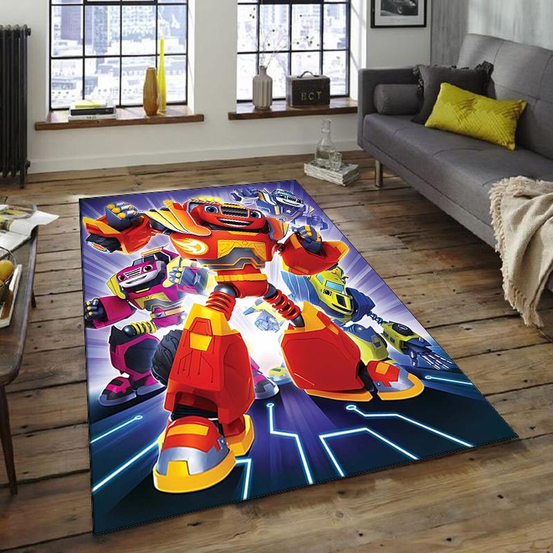 1pc Blaze and the Monster Machines (3) Design Area Rug - Non-Slip, Soft & Cozy Floor Mat for Living Room, Bedroom, Office - Indoor/Outdoor Decorative