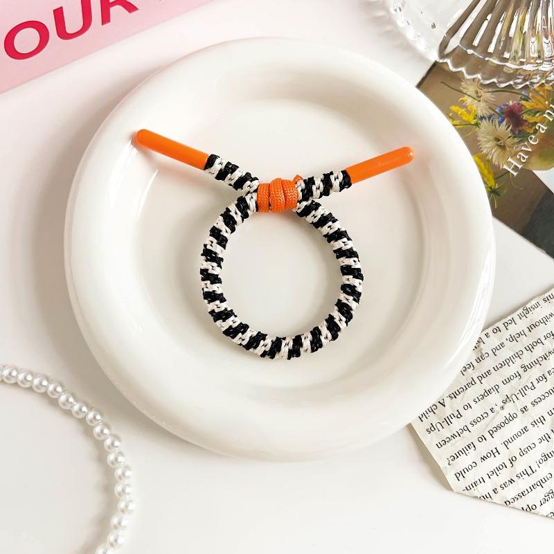

Hair Accessories Hair Bands Sweet High Ponytail Braided Hair Ties and Rubber Bands Orange hatblack and white