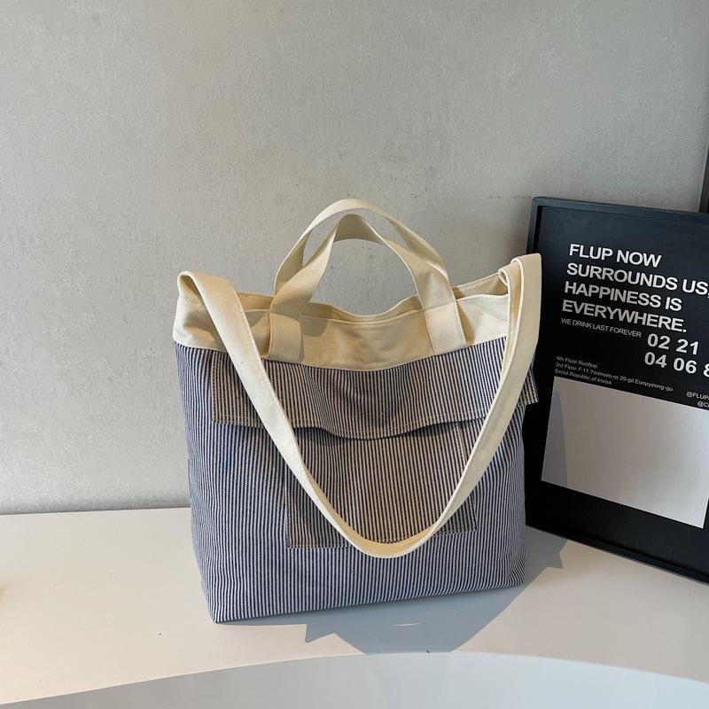 Retro Denim Shoulder Bag Women's 2025 New Large-capacity Handbag Niche Commuter Plaid Tote Bag