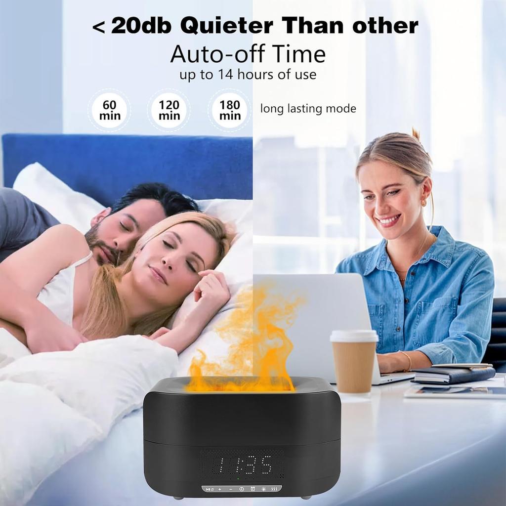 400ML Large Fire Essential Oil Diffuser Humidifier with Bluetooth, Flame Diffuser for Essential Oils Aroma Diffusers for Essential Oils Large Room,