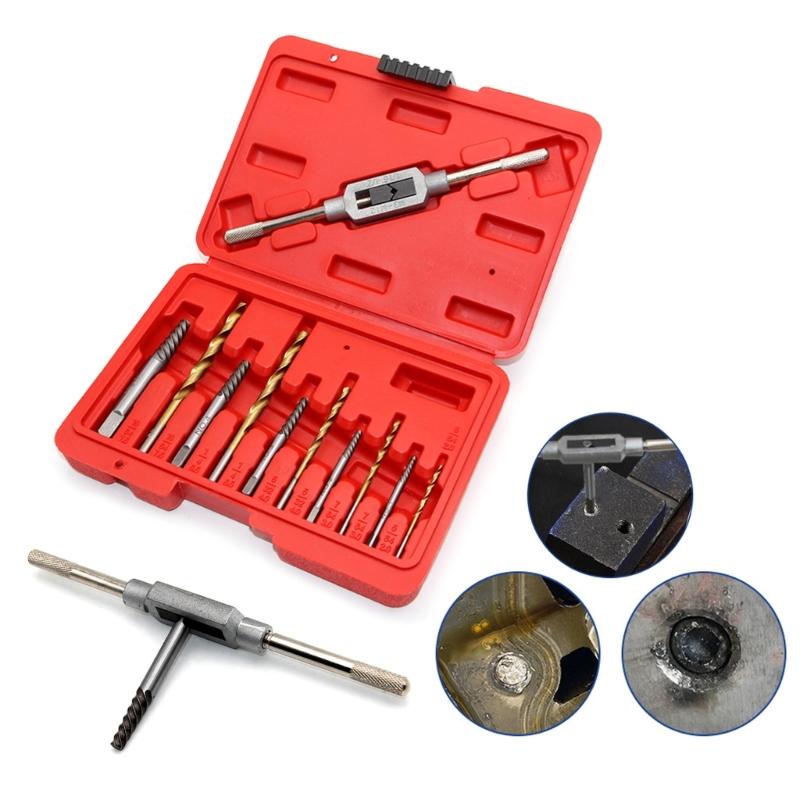 Comprehensive 11Piece Broken Drill Bit Extractor for Easy Extraction of Broken Screws Fasteners  for Various Materials