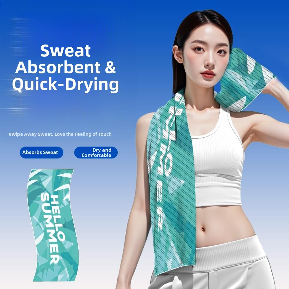 Soft Cold-feeling Towel Sweat-absorbent Microfiber Towel for Sports Fitness Yoga