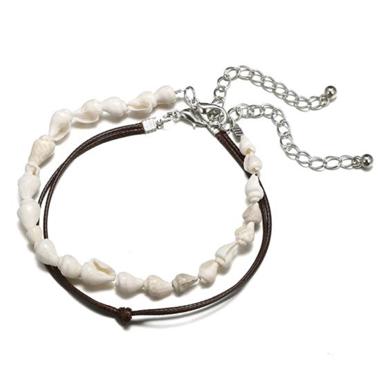 

2Pcs/Set Women Bohemia Shell Foot Chain Anklet Ankle Bracelet Barefoot Jewelry белый