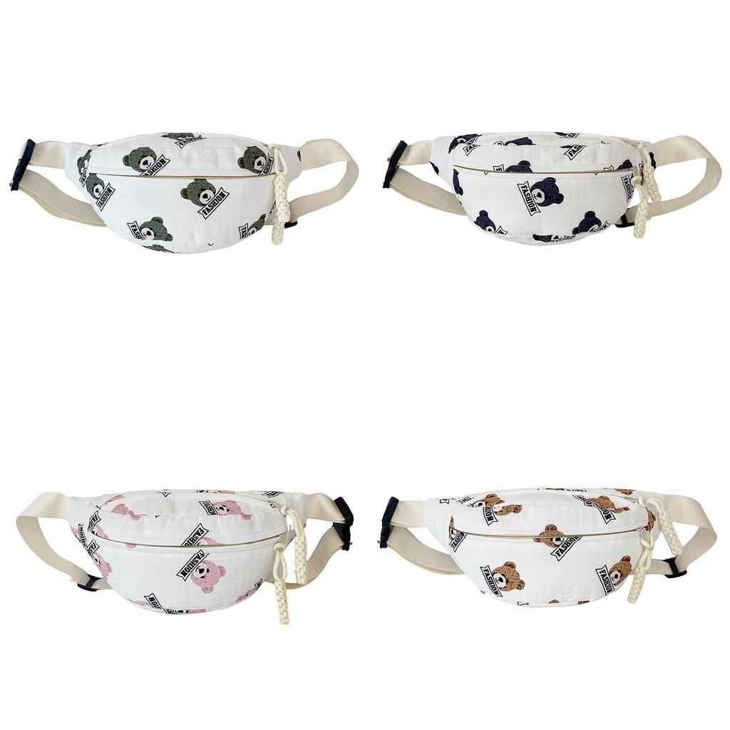Trendy Nylon Bear Print Chest Bag For Casual Wear With Stylish Fresh Sweet Design