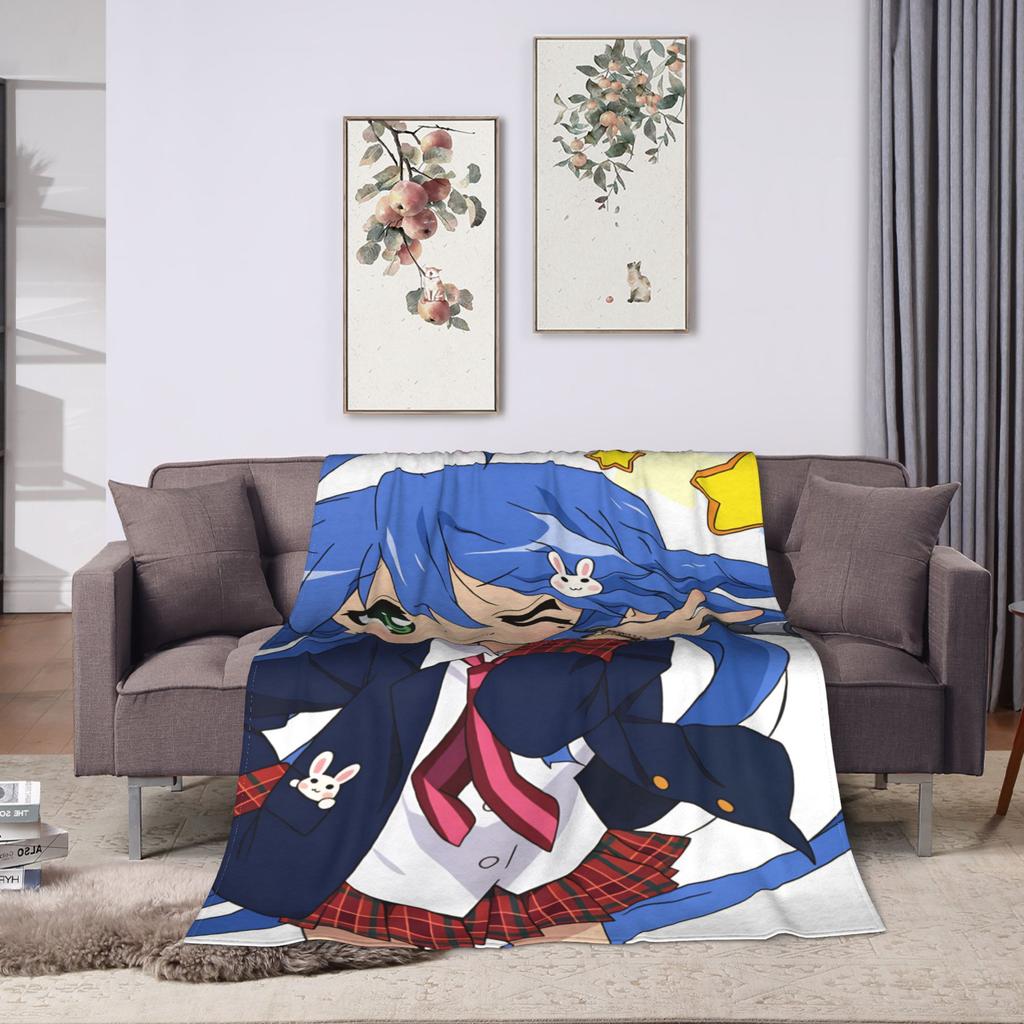 Konata izumi L-Lucky S-Star Throw Blanket Super Soft Trend Blankets For Living Room Travel Office Flannel Bedspread Bed Cover