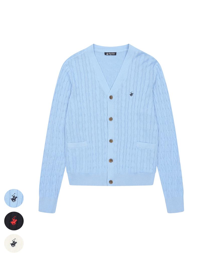 Bhpoloclub Men'S Cotton Cable Cardigan 3 Color Cd851