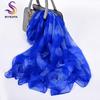 [BYSIFA] Ladies Silk Scarf Shawl New Long Scarves Fashion Brand Scarves Elegant Purple Blue Neck Scarf Beach Shawl Cover-ups