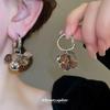 Vintage Ethnic Silver Needle Diamond Inlaid Round Flower Acrylic Resin Stud Earrings for Women