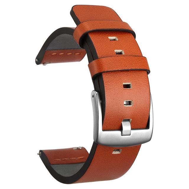 Genuine Leather Watch Strap, Universal Fit for Samsung Gear S3/S2, Huawei, Etc. Available In 20mm/22mm, 4 Sizes