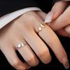 Banyan Tree S925 Silver Asymmetrical Geometric Love Ring - Light Luxury Design for Women, New Trend Index Finger Jewelry