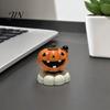 Collectible Halloween Figures Spooky Figurine, Small Resin Rotating Ghost Skull Pumpkin Gravestone Decorative Centerpieces Statue, Tabletop