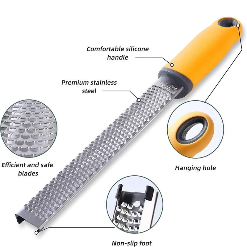 Multipurpose Cheese Grater and Citrus Zester for Parmesan Lemon Ginger Garlic Chocolate and More Fruit Kitchen Tool Gadgets 1
