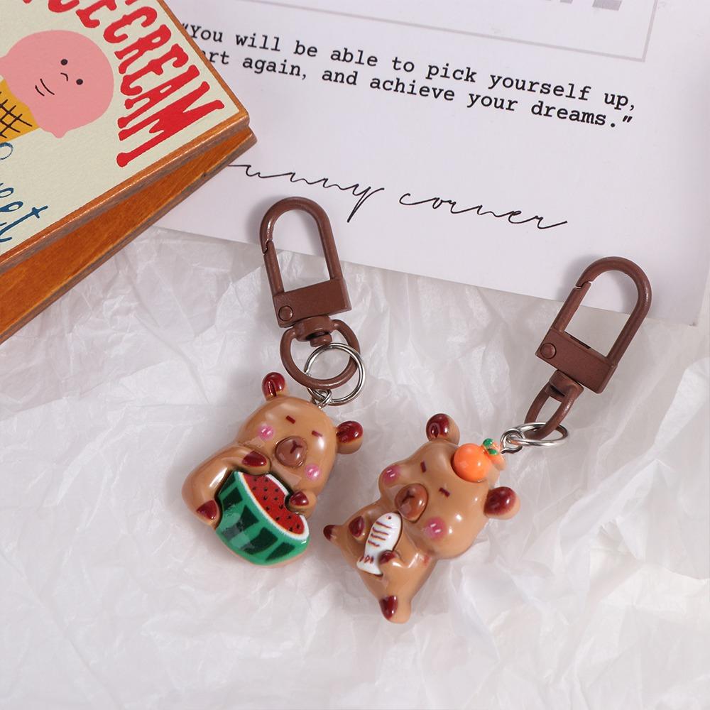 Resin Capybara Keychain Creative Kapibara Pendant Kawaii Capibara Bag Hanging  Bag Hanging