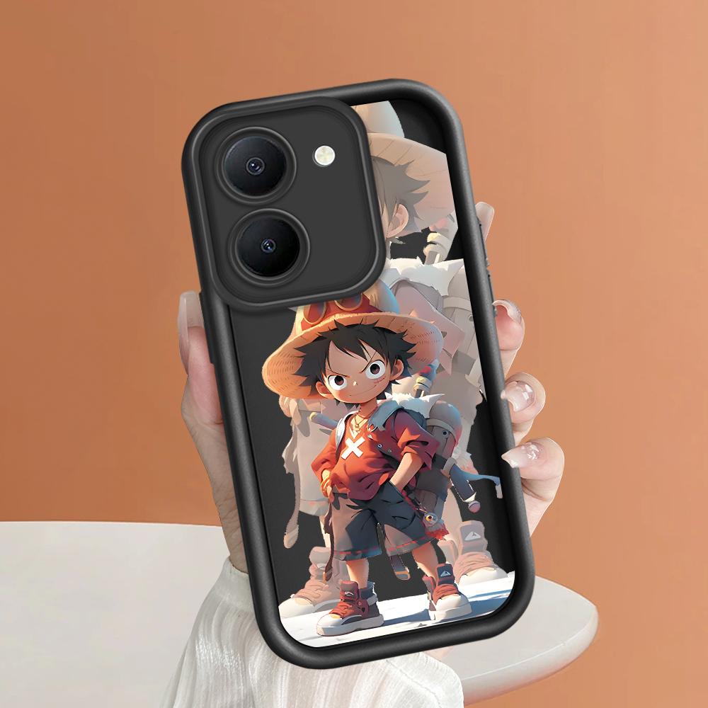 Scări pătrate din silicon moale, model de desene animate, acoperire completă, protecție pentru cameră, husă rezistentă la șocuri pentru iPhone Infinix Tecno Vivo