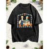 Vintage Duck Cartoon Embroidery T-Shirt Women Men Summer Casual Loose Fit Graphic Tee Streetwear Animal Top
