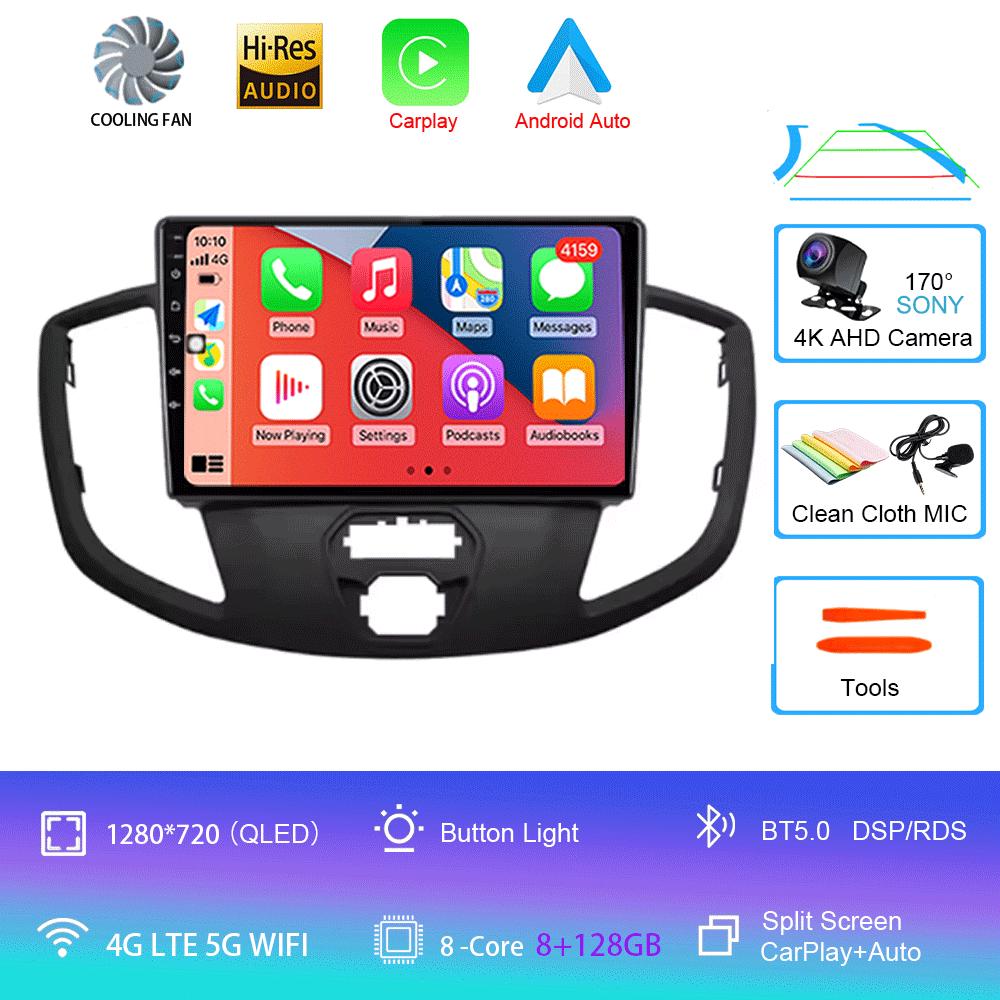 Car Radio Android 14 Auto For Ford Transit 2015 2016-2018  Central Multimedia Car Stereo Receiver GPS Navigation Autoradio
