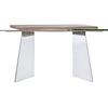 Console en verre, bois et MDF - Blanc - 120 x 40 x 76 cm