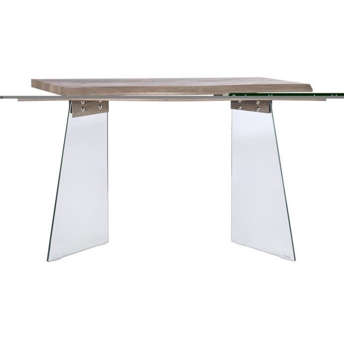 Console en verre, bois et MDF - Blanc - 120 x 40 x 76 cm