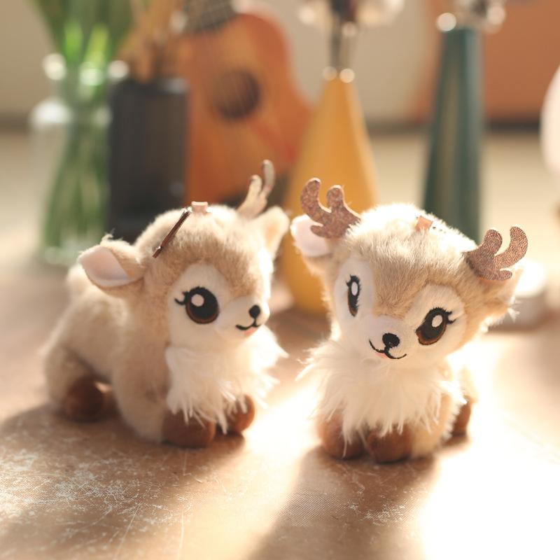 Cute Little Deer Small Pendant Plush Toy Doll Cartoon Bag Hanging Keychain Rag Doll Doll