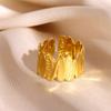 Broad Surface Rings For Women Open Gold Color Stainless Steel Ring New Geometric Butterfly Sun Anillos Party Best Jewelry Gift