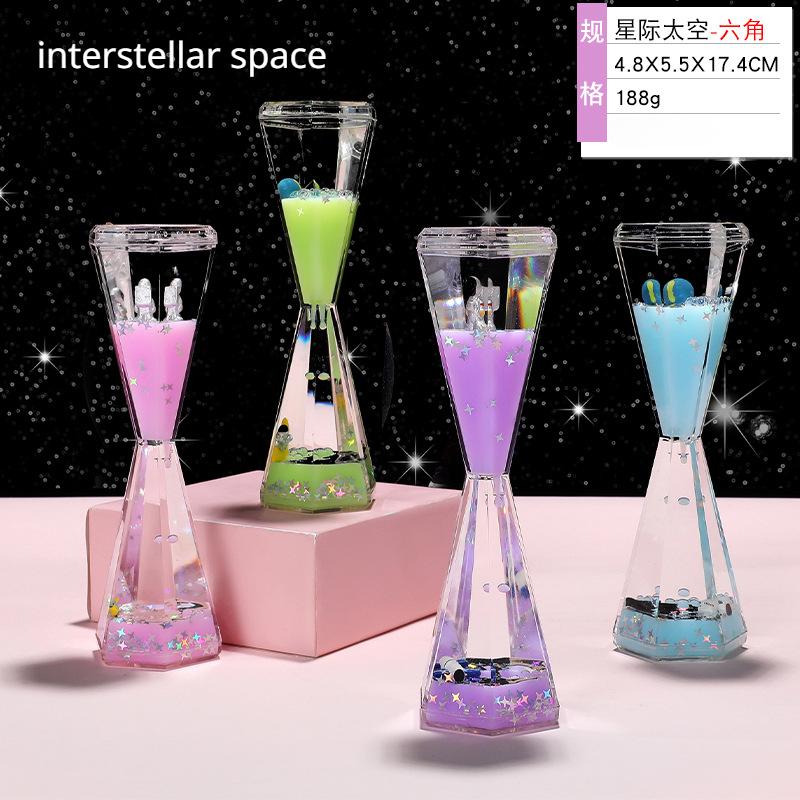 

Творческий космонавт, астронавт, плавающая жидкость, песочные часы, бутылка для дрейфа жидкости, визуальное движение, песочные часы, таймер, домашний декор, подарки Random Color