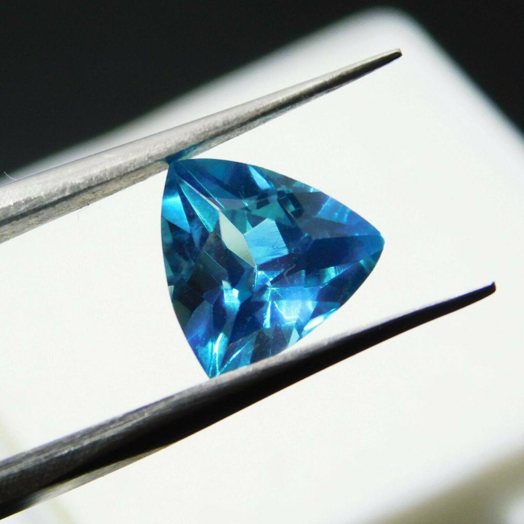 2 Ct Natural Montana Sapphire Trillion Cut Certified Loose Gemstone Royal Color A-515