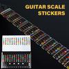 1 Sheet Guitar Fretboard Stickers, Guitar Learning Tools, Color Coded Guitar Note Stickers for Acoustic Electric Guitar