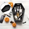 Gothic Coffin-Shaped Wooden Storage Box Black Coffin Makeup Organizer Tray Cosmetic Holder Home Office Decor Halloween