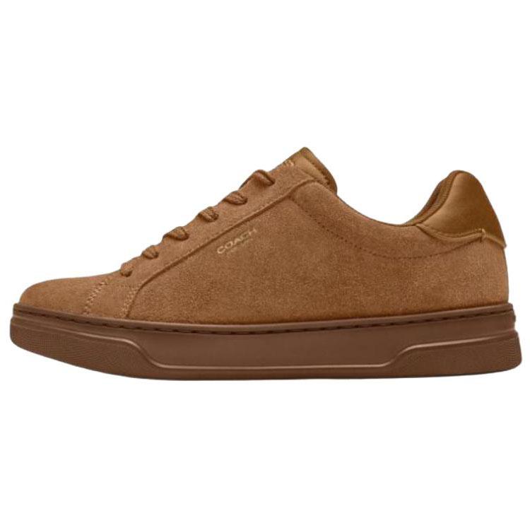 Coach Highline Synthetic Leather Cow Split Leather Round Toe Lace-Up Low-Top Sneakers Women sneakers Brown CCI49-CG0
