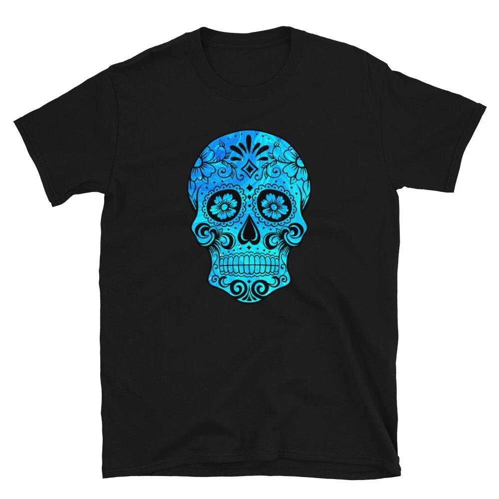Skull Green Trippy Blue T-Shirt S