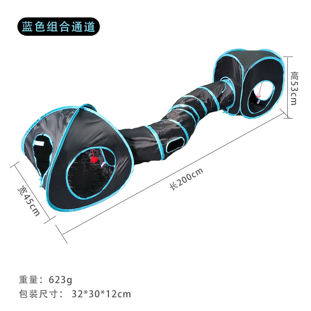 3/4 5-way Collapsible Cat Tunnel Tube Pet Foldable Tunnel Toys with Plush Ball for Small Pets Bunny Rabbit kittens,Puppy