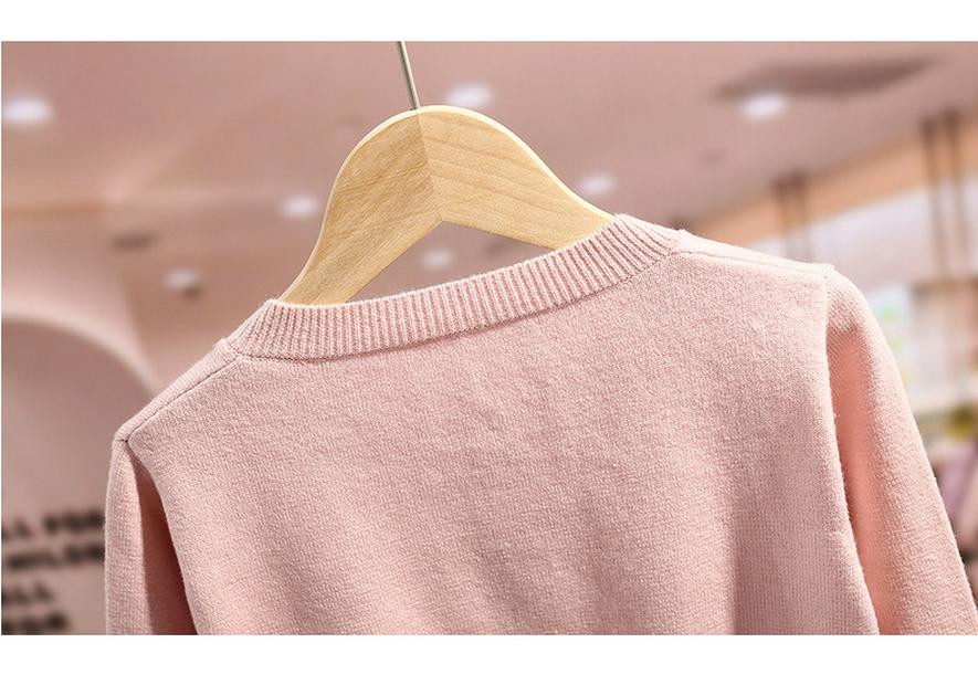 Girls' 2025 Spring/Autumn Round Neck Cardigan: Stylish Single-Breasted Knitwear