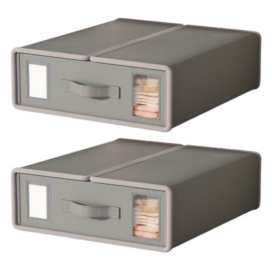 1/2Pcs Closet Organizer Box Bed Sheet Holder with Reinforced Handle Large Capacity Foldable Design Duvet Covers Blankets Storage Case