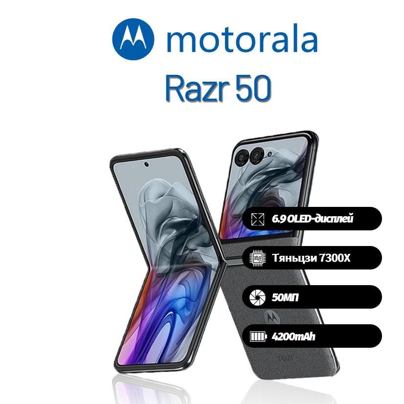 

Смартфон Motorola Moto Razr 50 підтримує Nano-SIM+eSIM, Абсолютно новий 256GB чорний