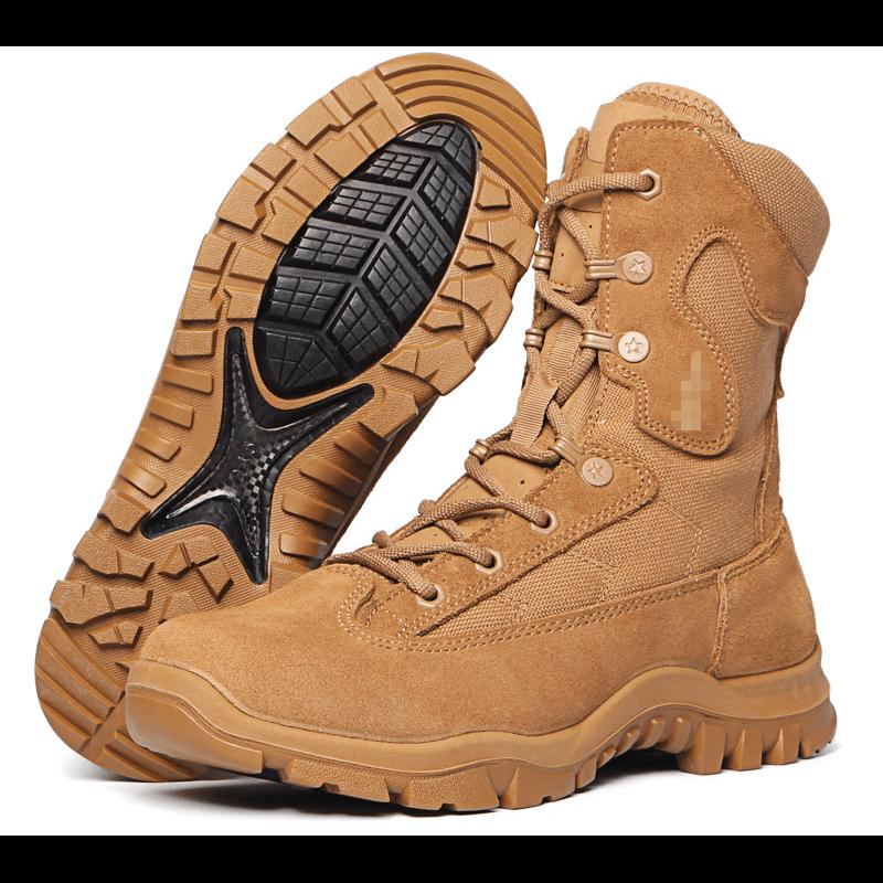 LvDun Brown Tactical Desert Boots with Side Zipper 38