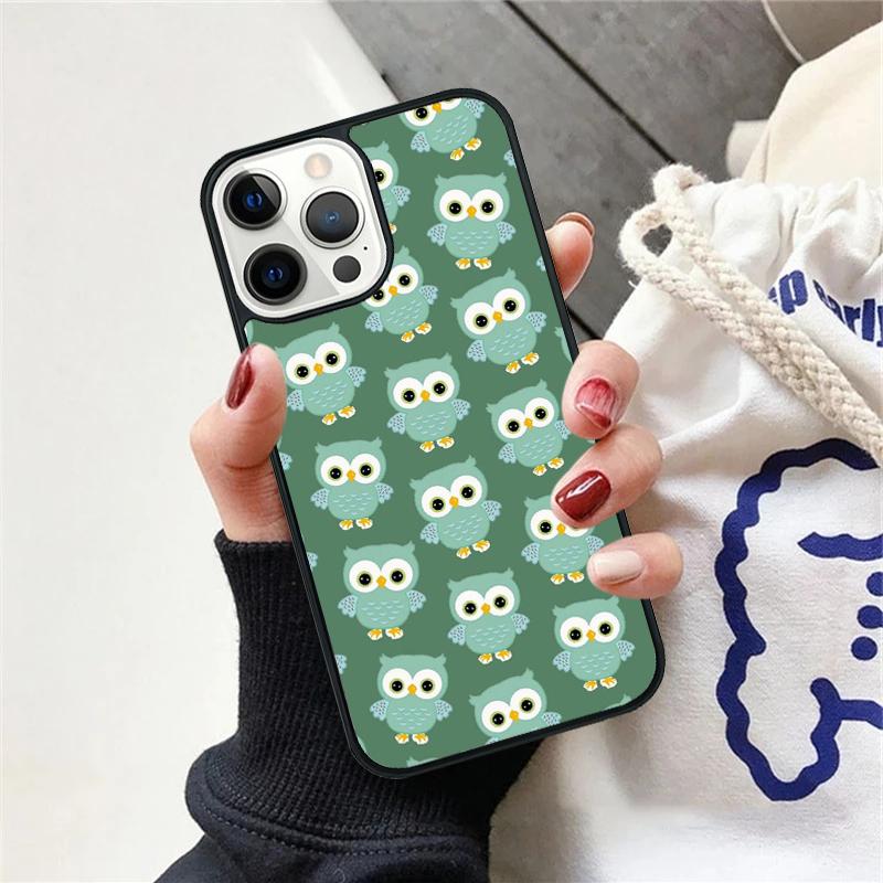 Cartoon Owl Phone Case For iPhone 17 Air 15 16e Cover 11 13 14 Pro Max 12 Plus Max Fundas