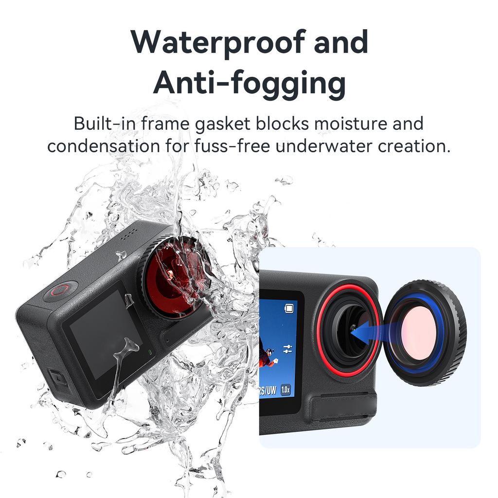 AMagisn Diving Filter Protective Lens Filter Compatible for DJI Osmo Action 5 Pro/ 4 Sports Camera Red