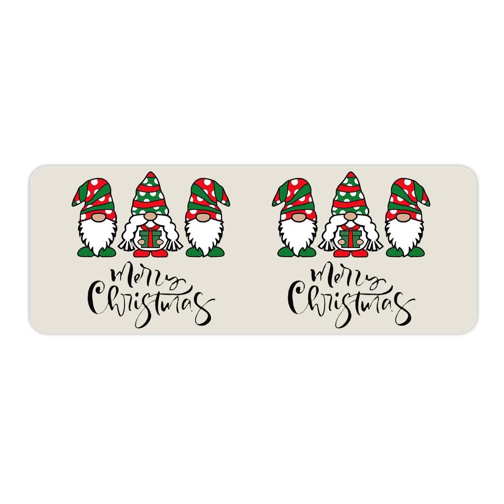 Christmas Kitchen Anti-slip Mat Carpet Flannel Doormat One-piece Set