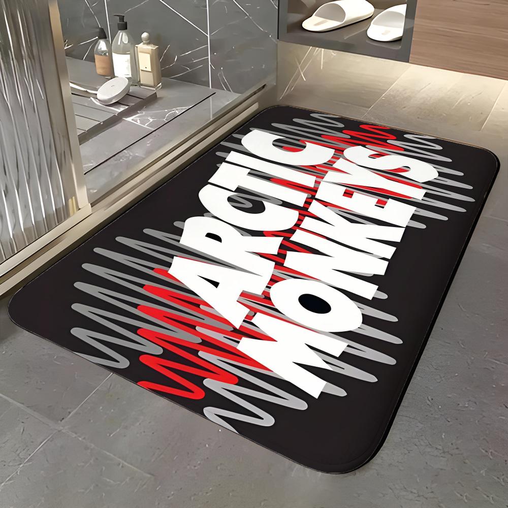 Band A-Arctic Monkeys Floor Mat Soft Flannel Entrance Door Mat Non Slip Absorbent Bathroom Bedroom Floor Rug