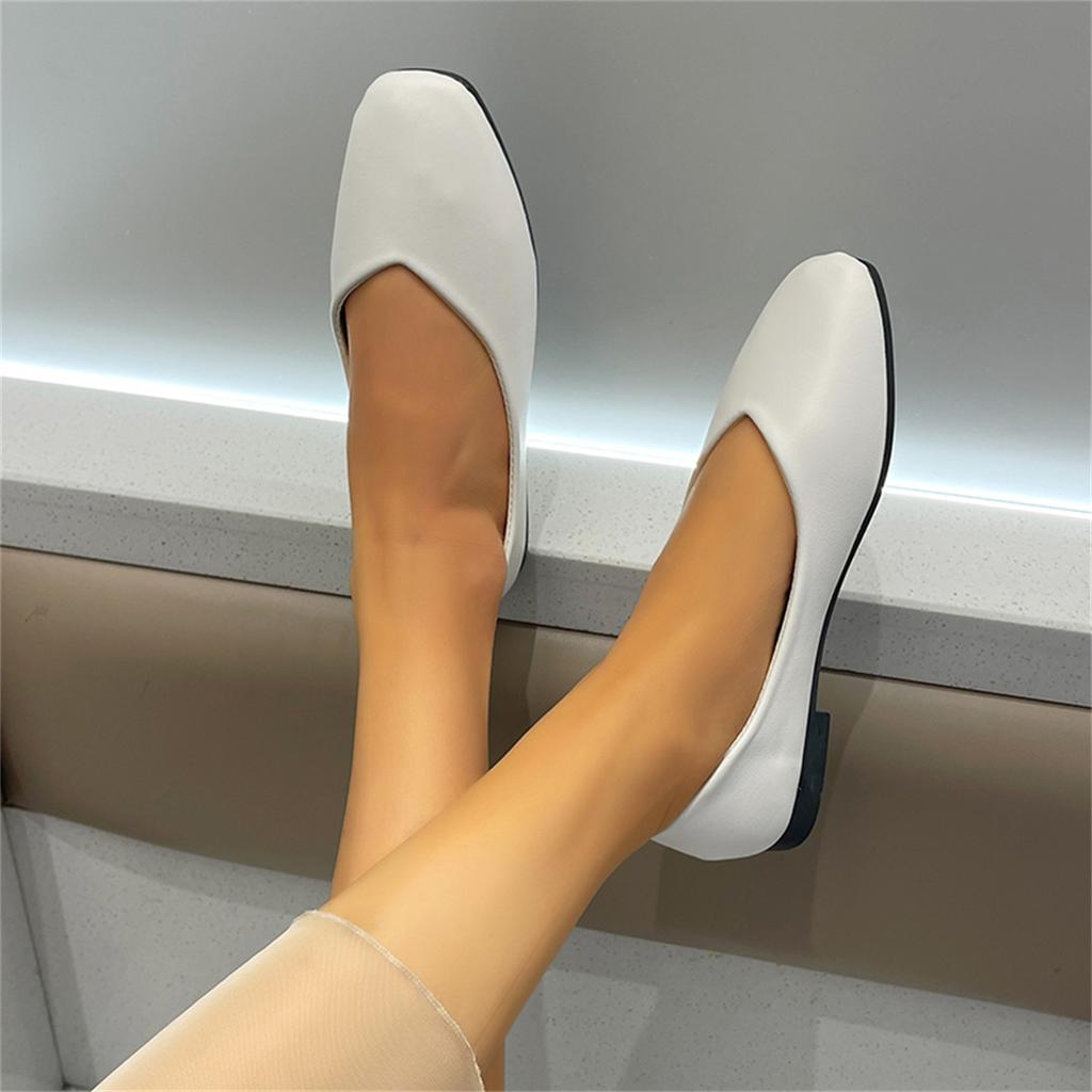 Women's Shoes Solid Colour Everyday Spring and Autumn Skin Tone Low Top Viscose Shoes