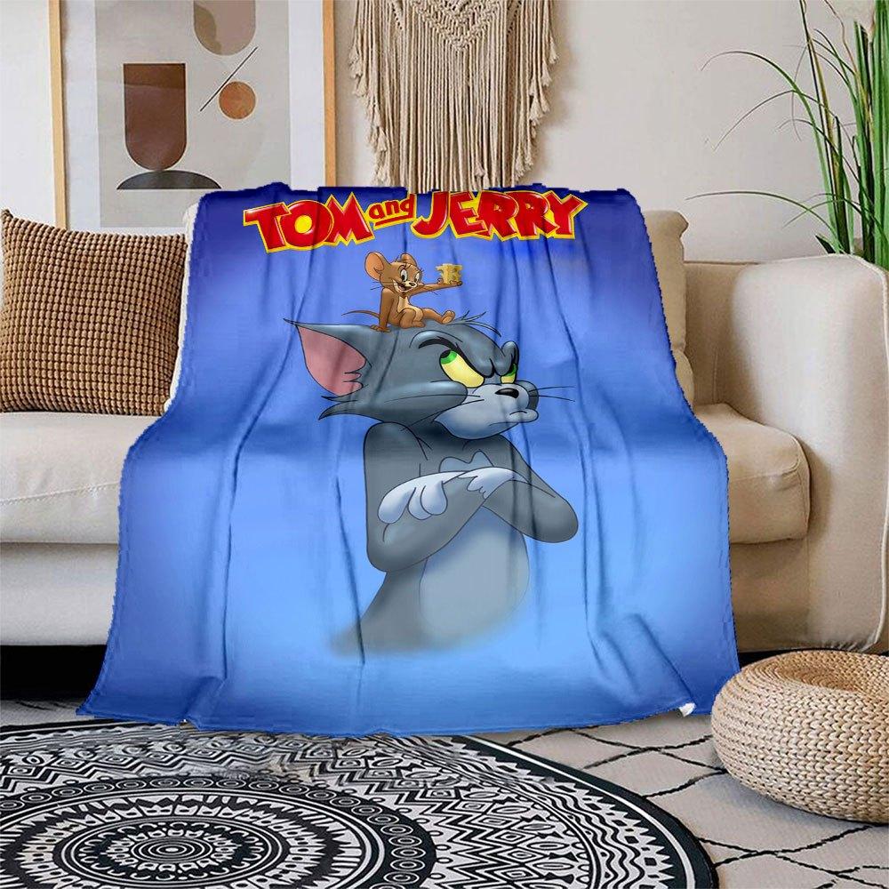 

Tom and Jerry Kids Cartoon Poster Wall Art DecorBlanket Flannel Throw Blanket for Sofa, Bed, Travel, Camping, Office 100x150cm